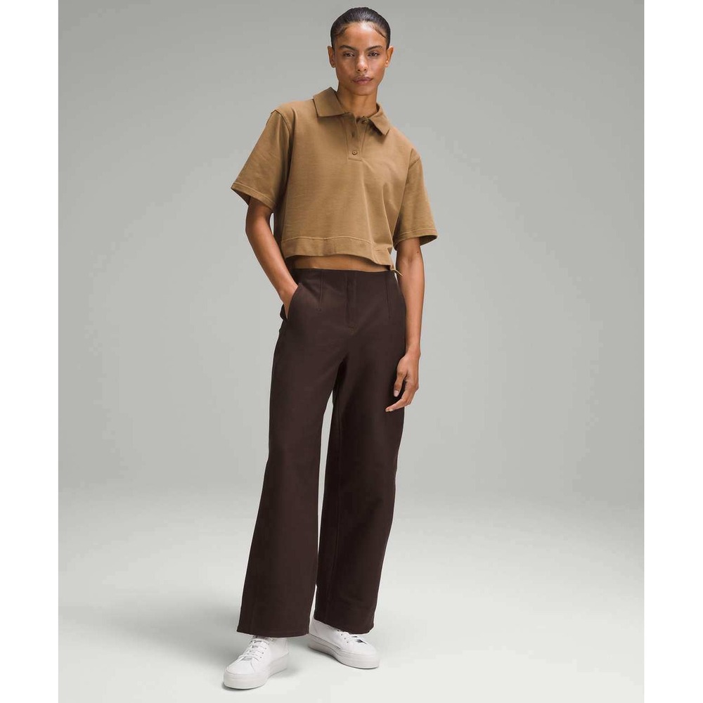 Lululemon City Sleek 5 Pocket Wide Leg Pants Women 10 Espresso Brown High Rise